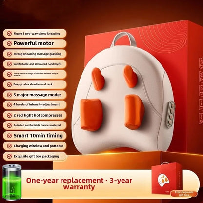 Trådløs Opvarmet Nakke- og Rygmassagepude