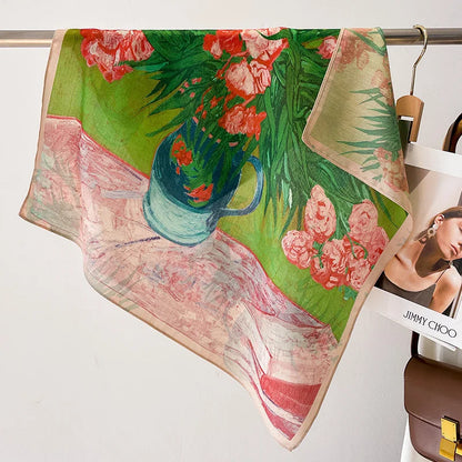 Printet Firkantet Tørklæde til Kvinder