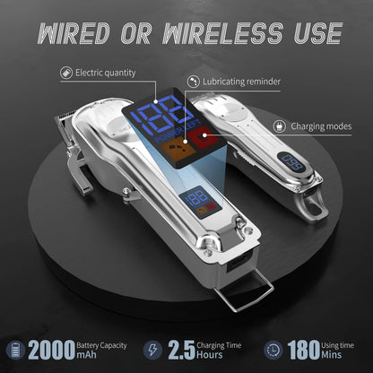 Genopladeligt Trådløst Hårklipper- og Trimmersæt