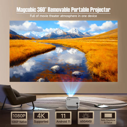 Magcubic Native – Bærbar 4K-Projektor med Automatisk Keystone-Korrektion og Autofokus