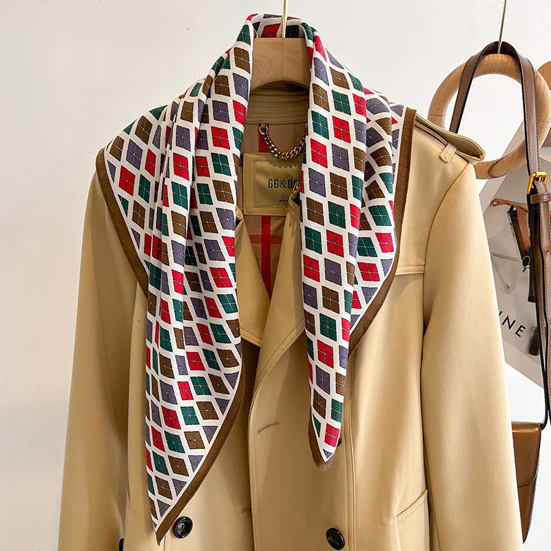 Printet Firkantet Tørklæde til Kvinder