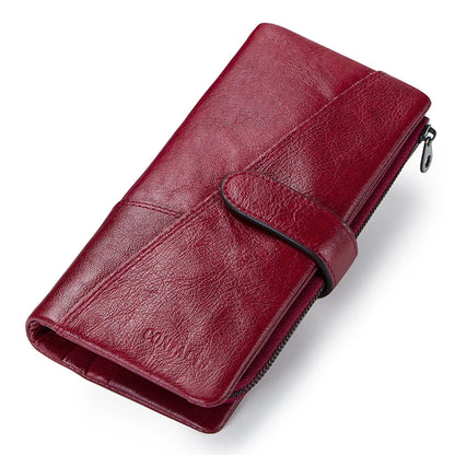 Lang Læderpung med Kortlommer og Møntpung