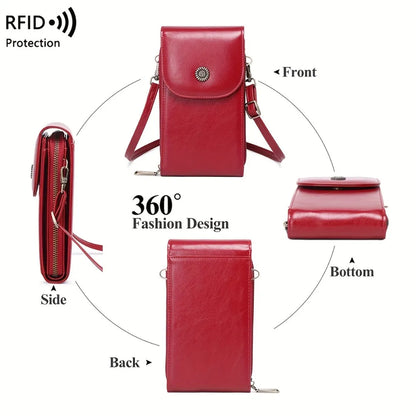 RFID-Beskyttet Crossbody-Telefonpung til Kvinder