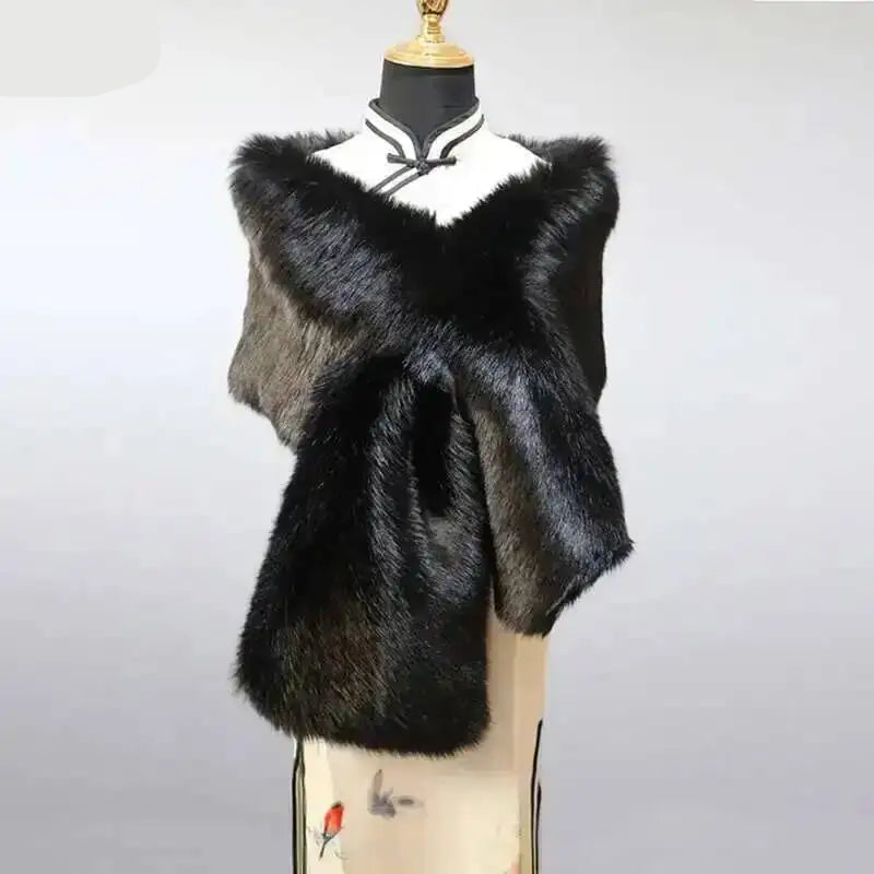 Vintersjal i Imiteret Pels til Kvinder