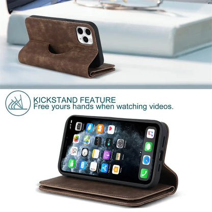 Magnetisk Læder Pung Cover til iPhone