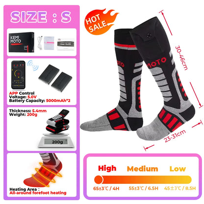 Genopladelige Varmestrømper til Vinter med Fjernbetjening