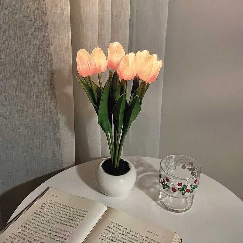 Dekorativ LED Tulipan Natlampe