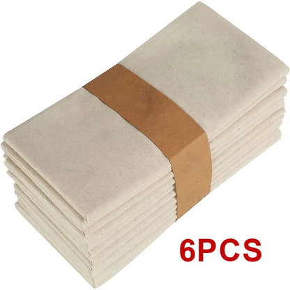 Sæt med 6 Tykke, Genanvendelige Stofservietter til en Forhøjet Spiseoplevelse