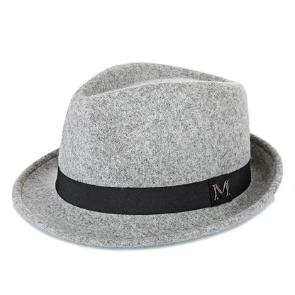 Herre Tyk Varm Vinter Fedora Hat