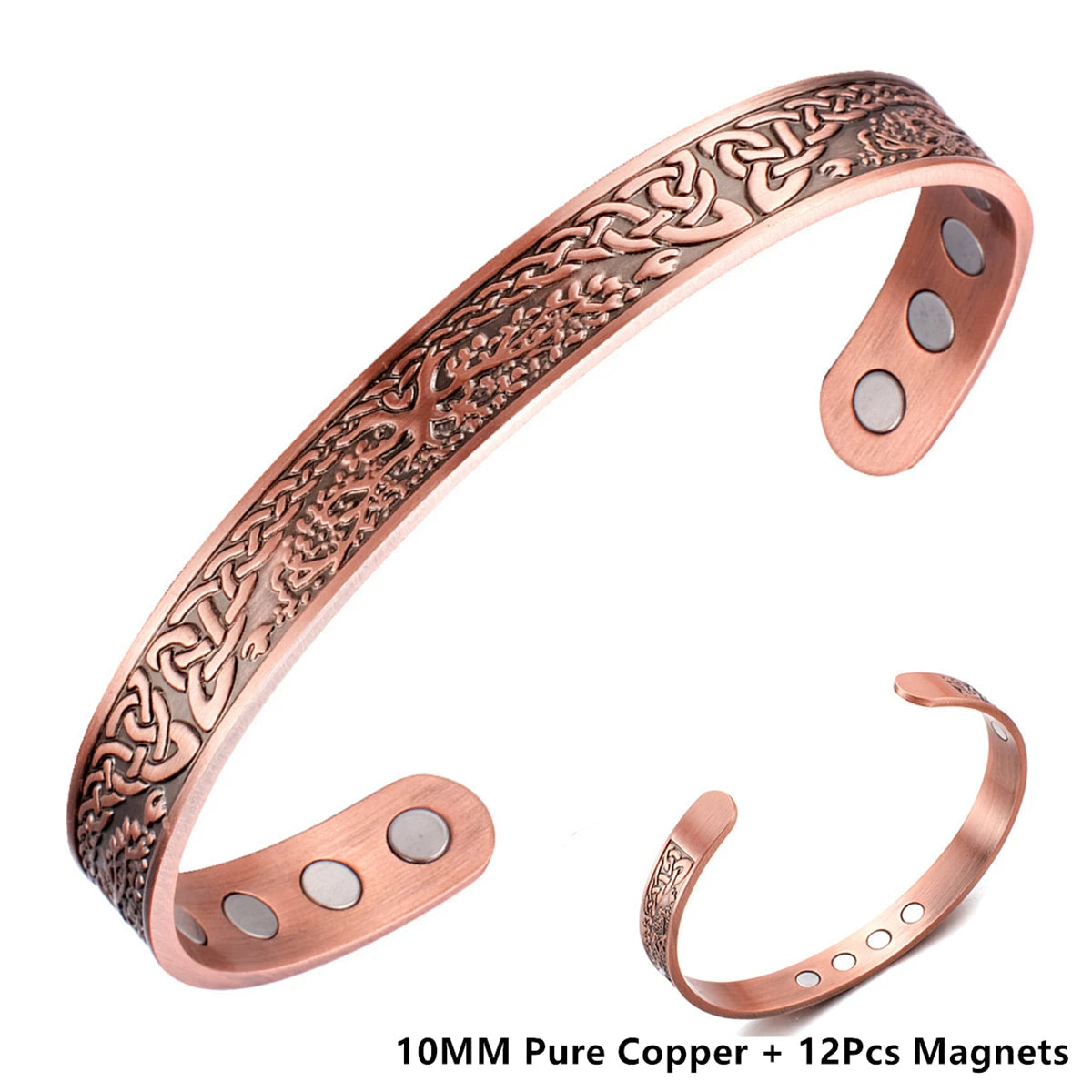Kobber Magnetarmbånd – Livets Træ Design med Neodymmagneter