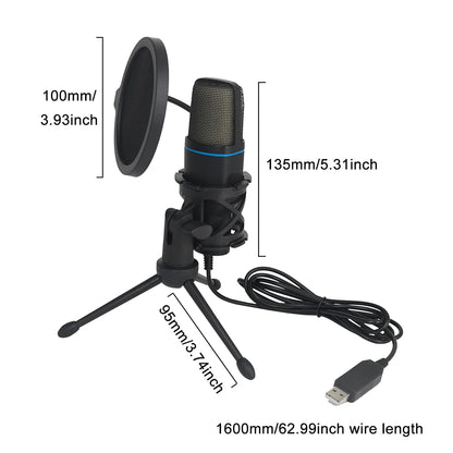 USB RGB Kondensatormikrofon til Gaming og Streaming