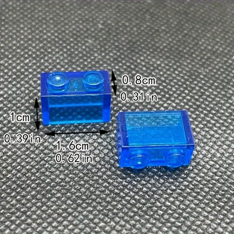 40 stk. Små Gennemsigtige 1x2 Byggeklodser Legetøj