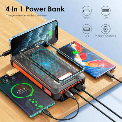 Foldbar Solcelle Powerbank til Camping og Udendørs Brug
