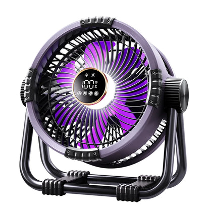 Genopladelig Campingventilator med Lys