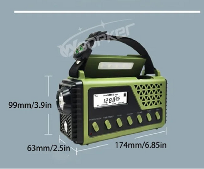 10.000 mAh Solcelledrevet Nødradio med Bluetooth