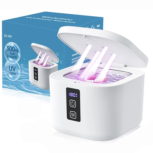 Ultralydsrenser til Tandbøjler & Tandproteser med UV-lys – 300ML