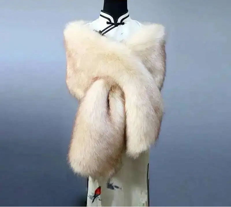 Vintersjal i Imiteret Pels til Kvinder