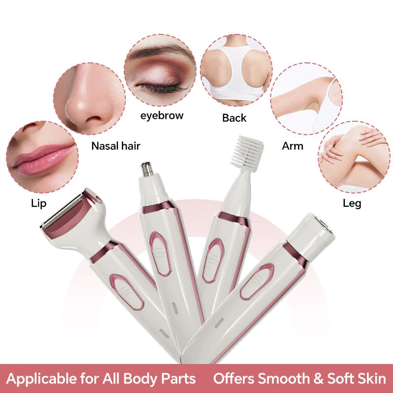 Genopladelig 4-i-1 Elektrisk Barbermaskine til Kvinder