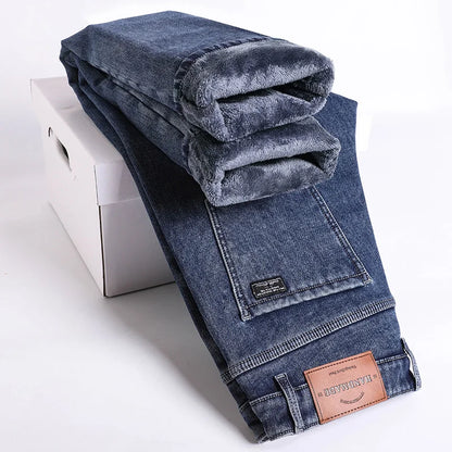 Herre Vinterfleece Denim Jeans