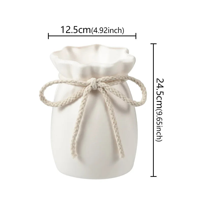 Moderne Dekorativ Blomstervase med Sløjfedesign