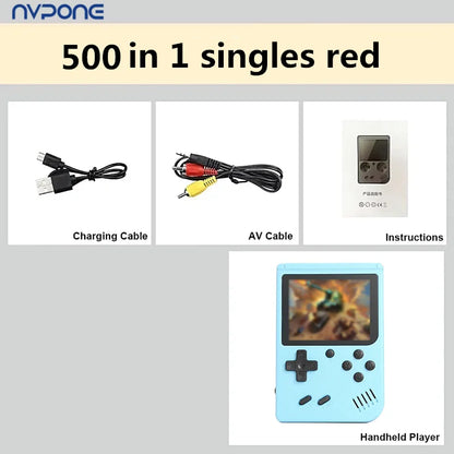 Bærbar Retro Spilkonsol med 500+ Spil