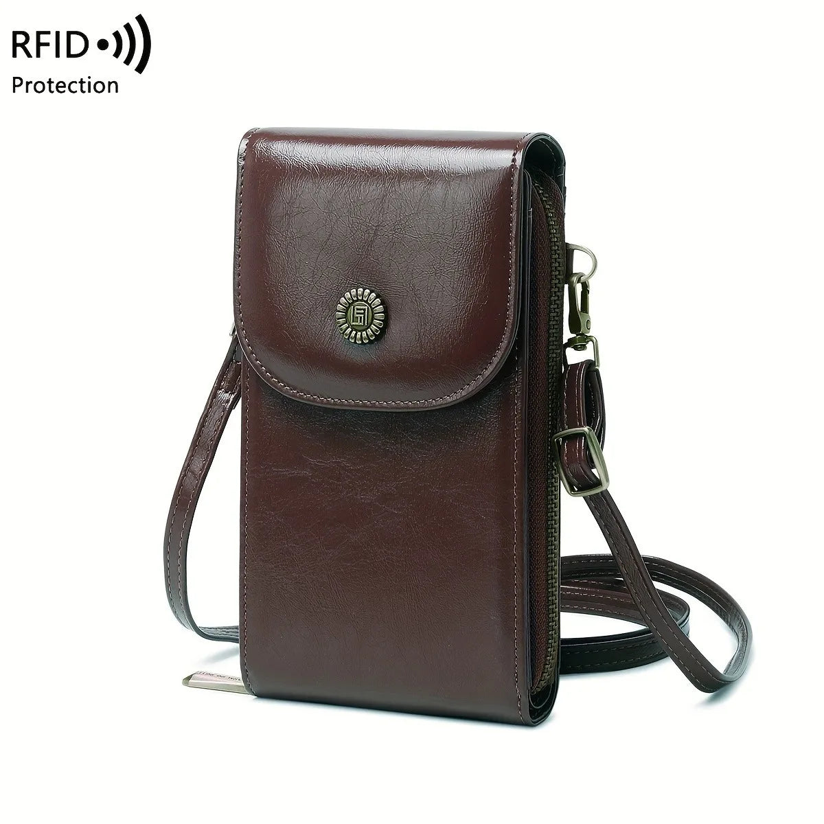 RFID-Beskyttet Crossbody-Telefonpung til Kvinder