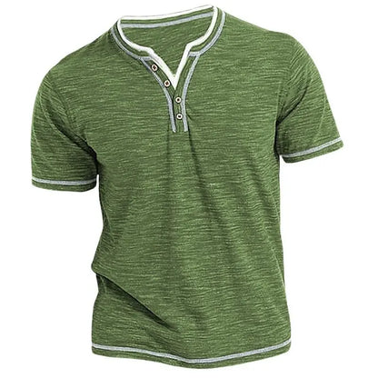 Herre Bomulds V-Hals Casual Slim Fit T-Shirt