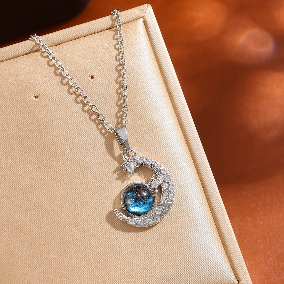 Stjerne- og Månevedhæng Halskæde til Kvinder