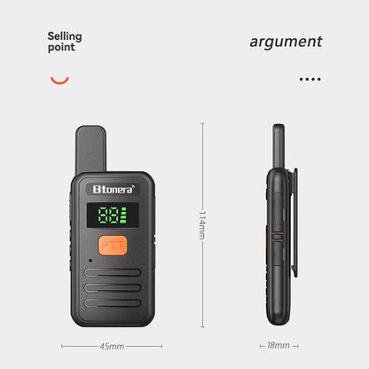 Mini Walkie Talkie med Lang Rækkevidde Radiosæt