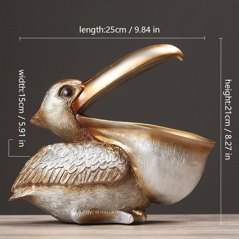 Pelikan Fuglefigur til Hjemmedekoration