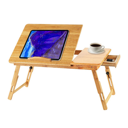 Justerbart Bambus Laptopbord til Seng og Sofa