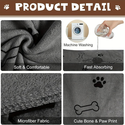 1 stk Hurtigtørrende Mikrofiber Badehåndklæde til Kæledyr