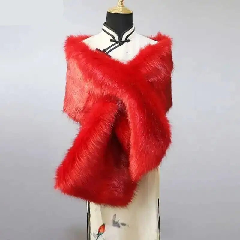 Vintersjal i Imiteret Pels til Kvinder