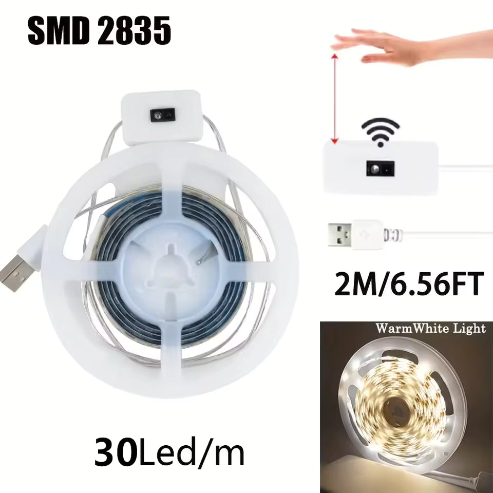 2m/3m/5m USB LED-Lysstrimmel med Bevægelsessensor