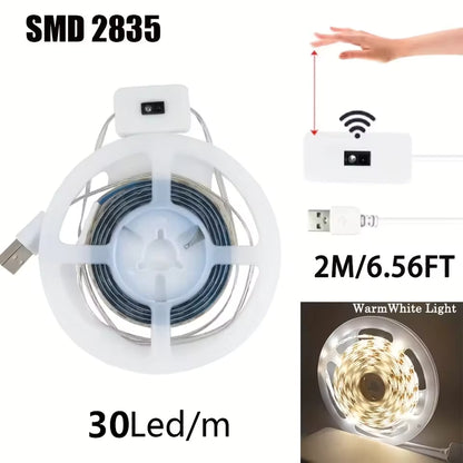 2m/3m/5m USB LED-Lysstrimmel med Bevægelsessensor