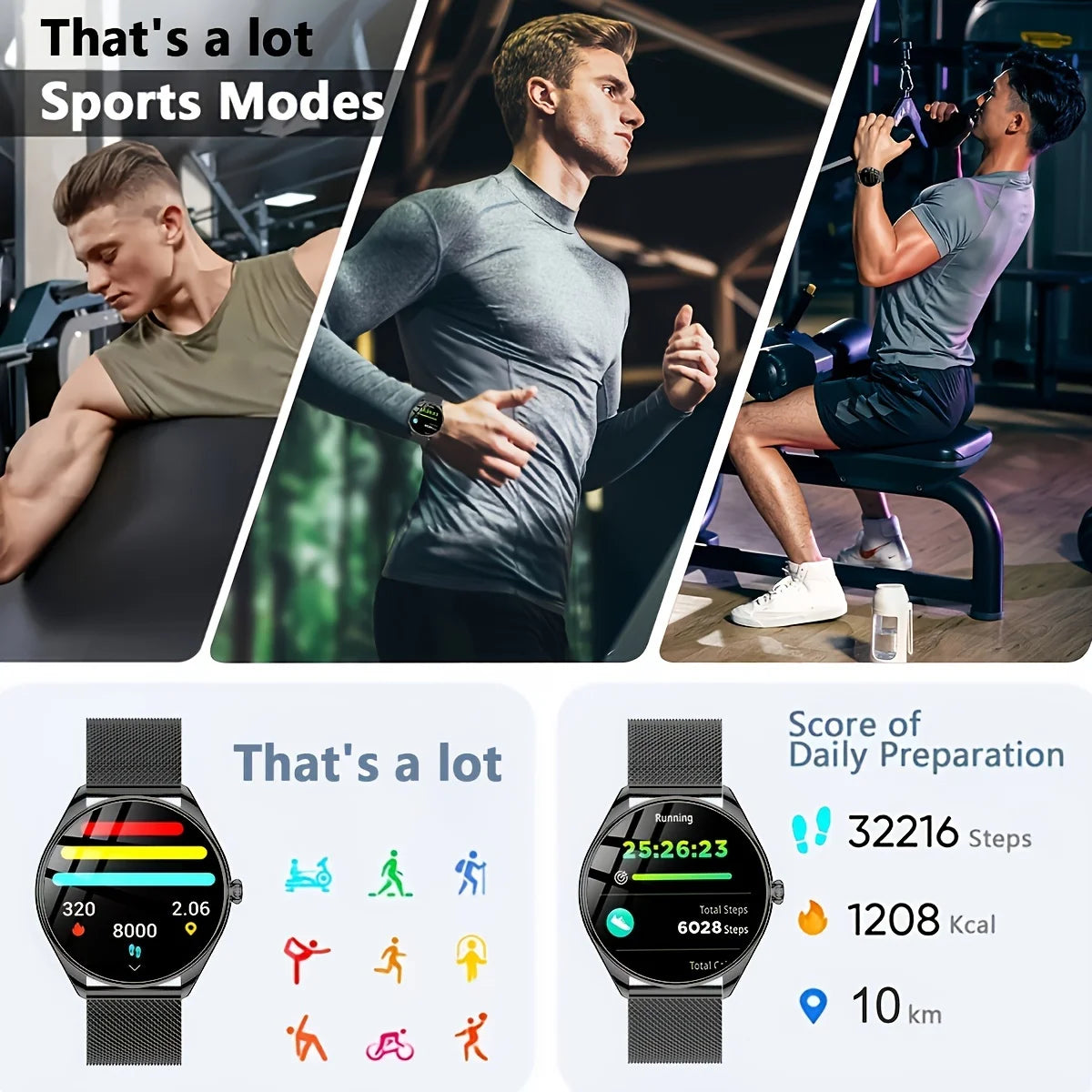 Ultratynd Smartwatch med Bluetooth-opkald