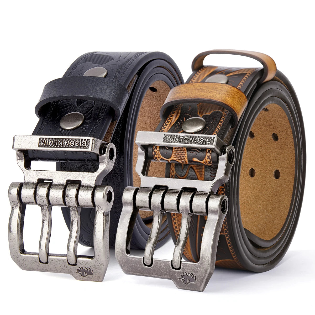Ægte Læderbælte til Mænd med Nålespænde