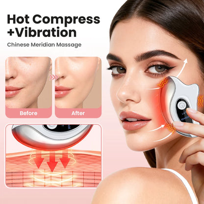 Elektrisk Gua Sha Ansigts- & Nakkemassager – Løfter, Opstrammer & Fornyende Pleje