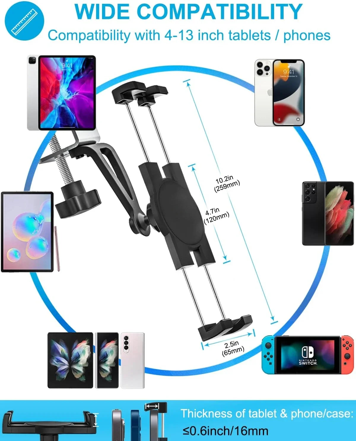 Universal Telefon- og Tabletholder til Underskab