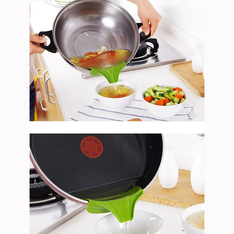 1/2 stk. Klipsbar Silikone Køkkentragt mod Spild