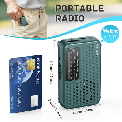 Mini Bærbar AM/FM-Radio med Hovedtelefonstik