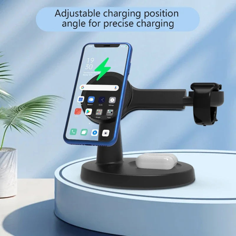 3-i-1 Magnetisk Trådløs Oplader til iPhone, Apple Watch og AirPods