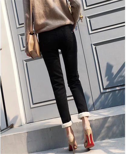 Vinterjeans til Kvinder med Varmt Foer