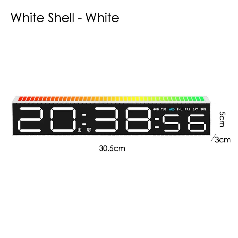 LED-skrivebordsvækkeur med Rytmelys