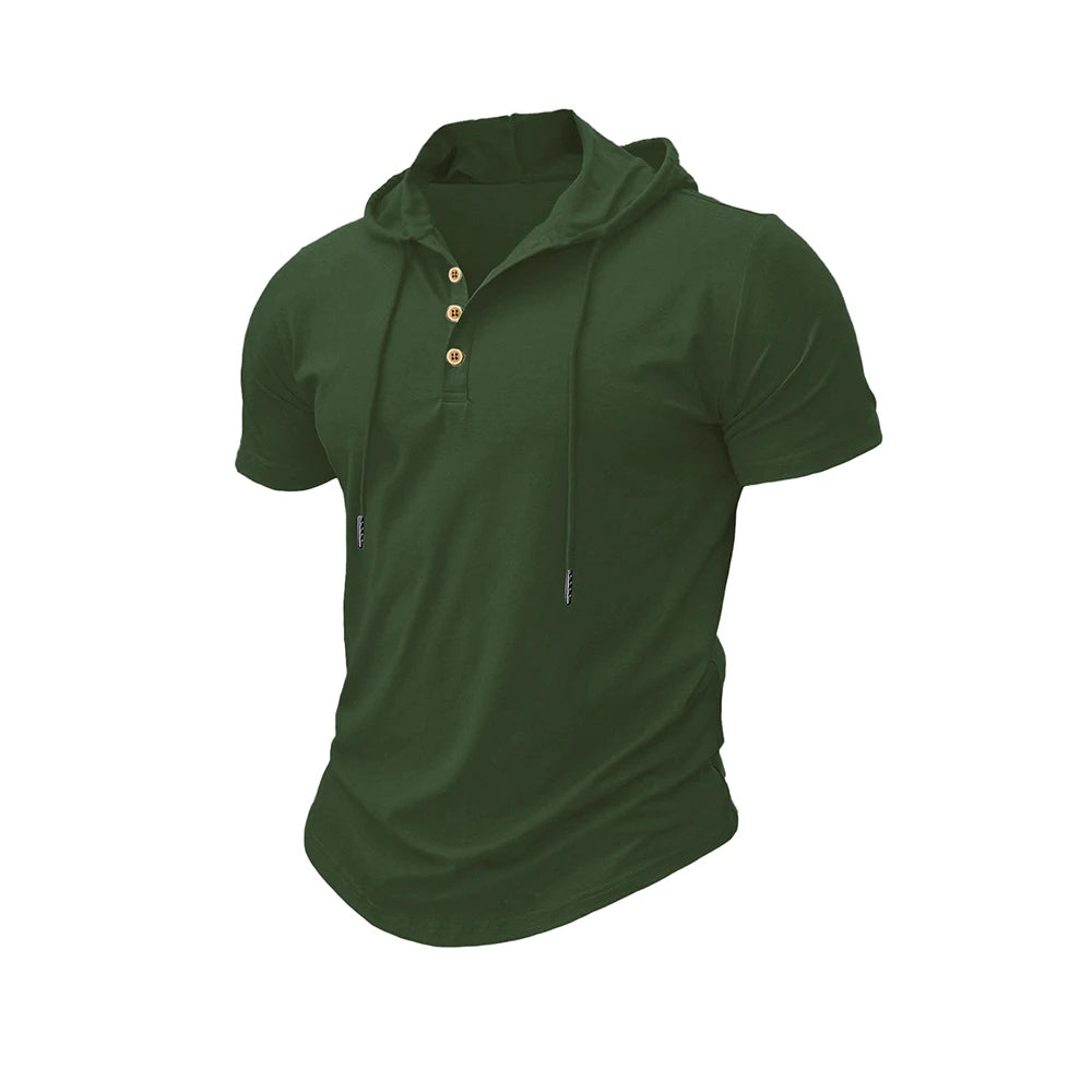 Herre Slim-Fit Hættetrøje Letvægt Sports T-Shirt