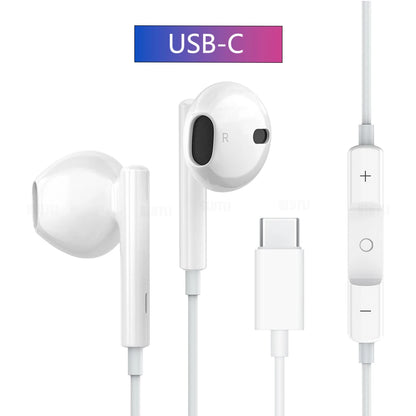 Universelle Kablede Øretelefoner – Lightning, USB-C & 3,5 mm