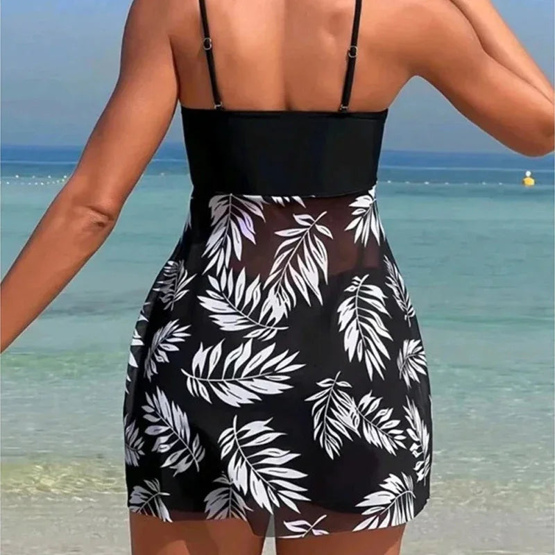 Dame Badekjole med Mesh-print