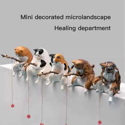 Mini Hængende Katte-Akvarium til Skrivbord