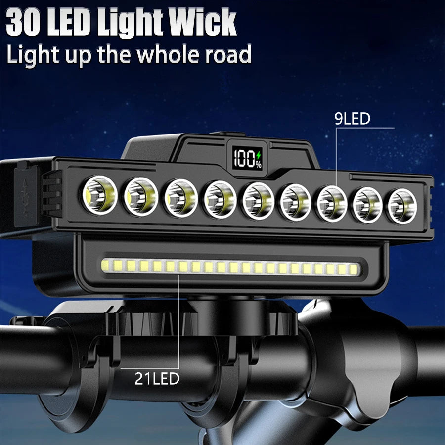 USB Genopladelig LED Cykelforlygte