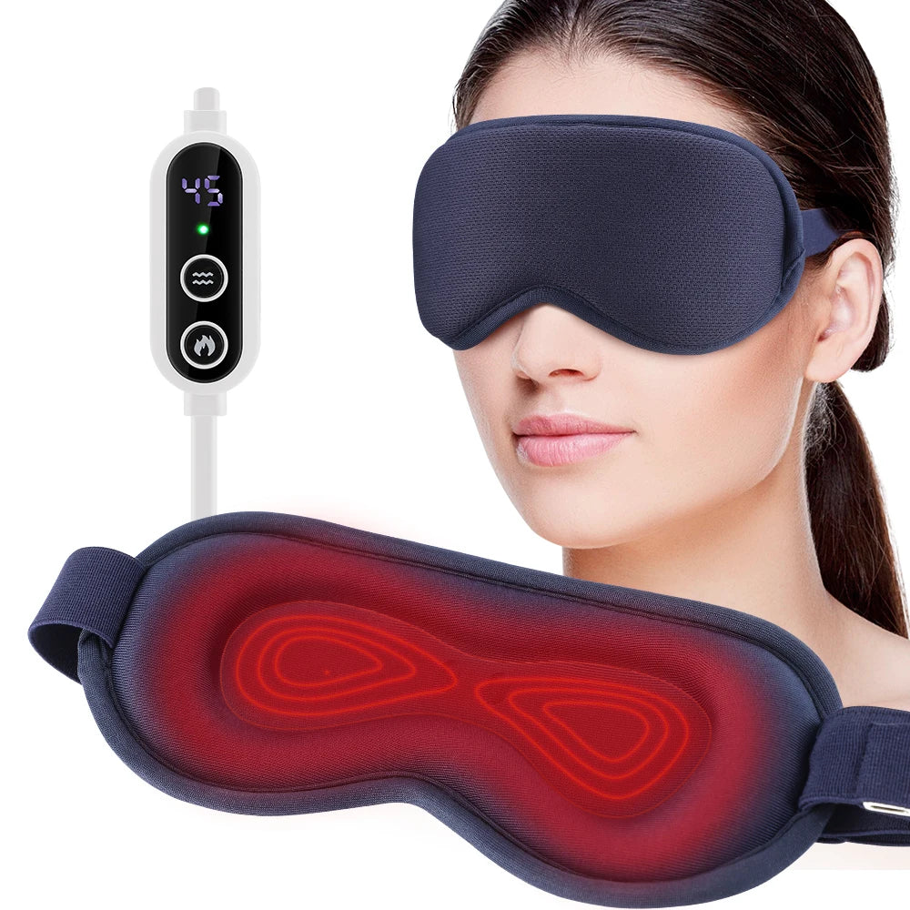 USB-Opvarmet Damp-Øjenmassagemaske